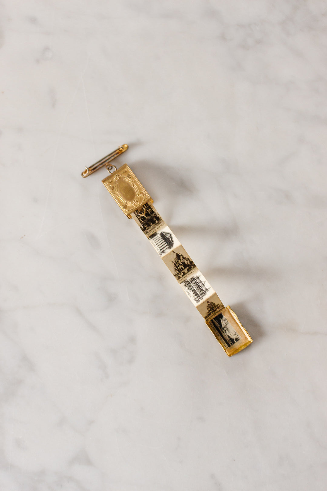 rare turn of the century Paris souvenir photo book brooch