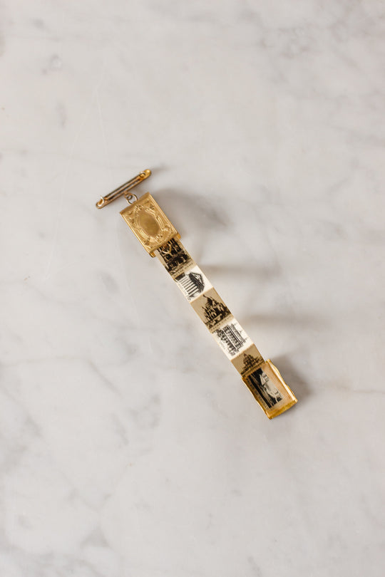 rare turn of the century Paris souvenir photo book brooch