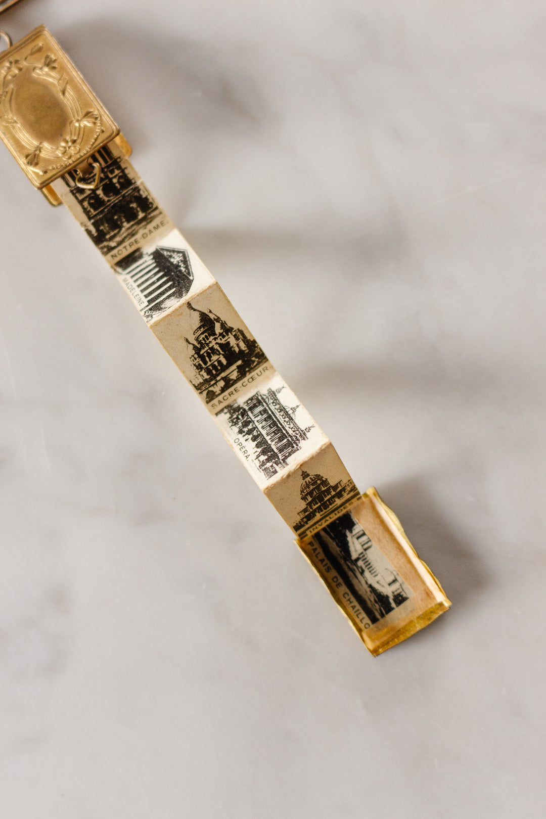 rare turn of the century Paris souvenir photo book brooch