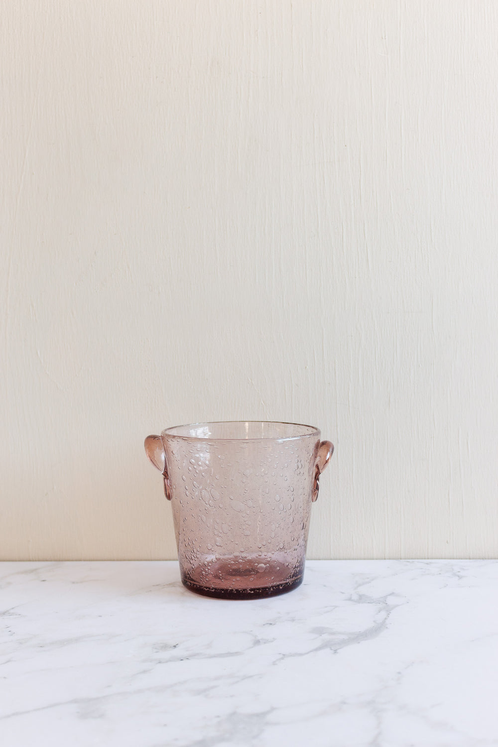vintage biot hand blown blush ice bucket