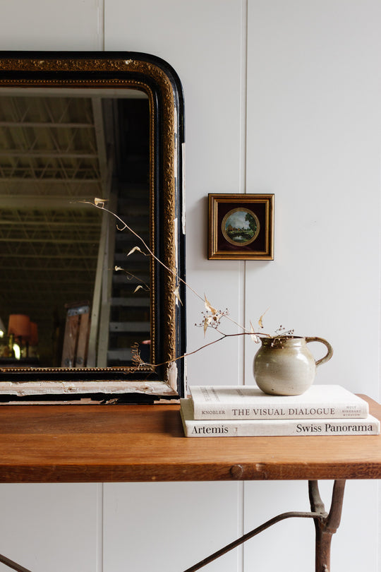 vintage english silk print landscape art