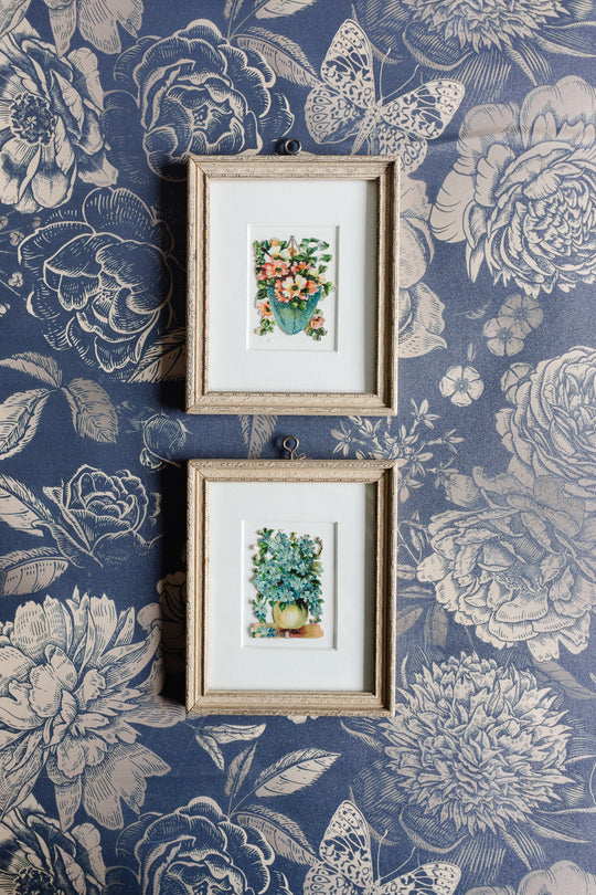 pair of antique french chromolithograph cut outs