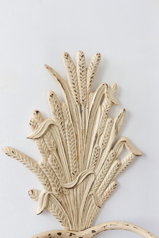 vintage french cast iron painted wheat sconce