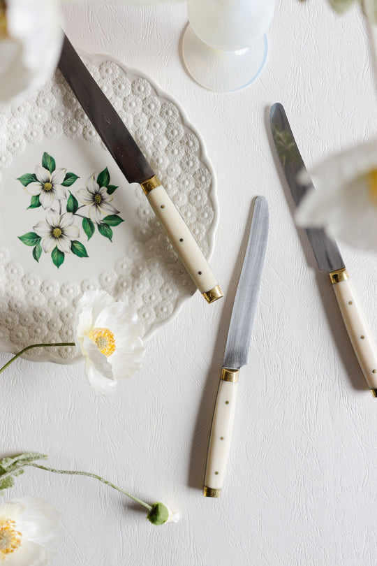 vintage french inox knives, set of 12