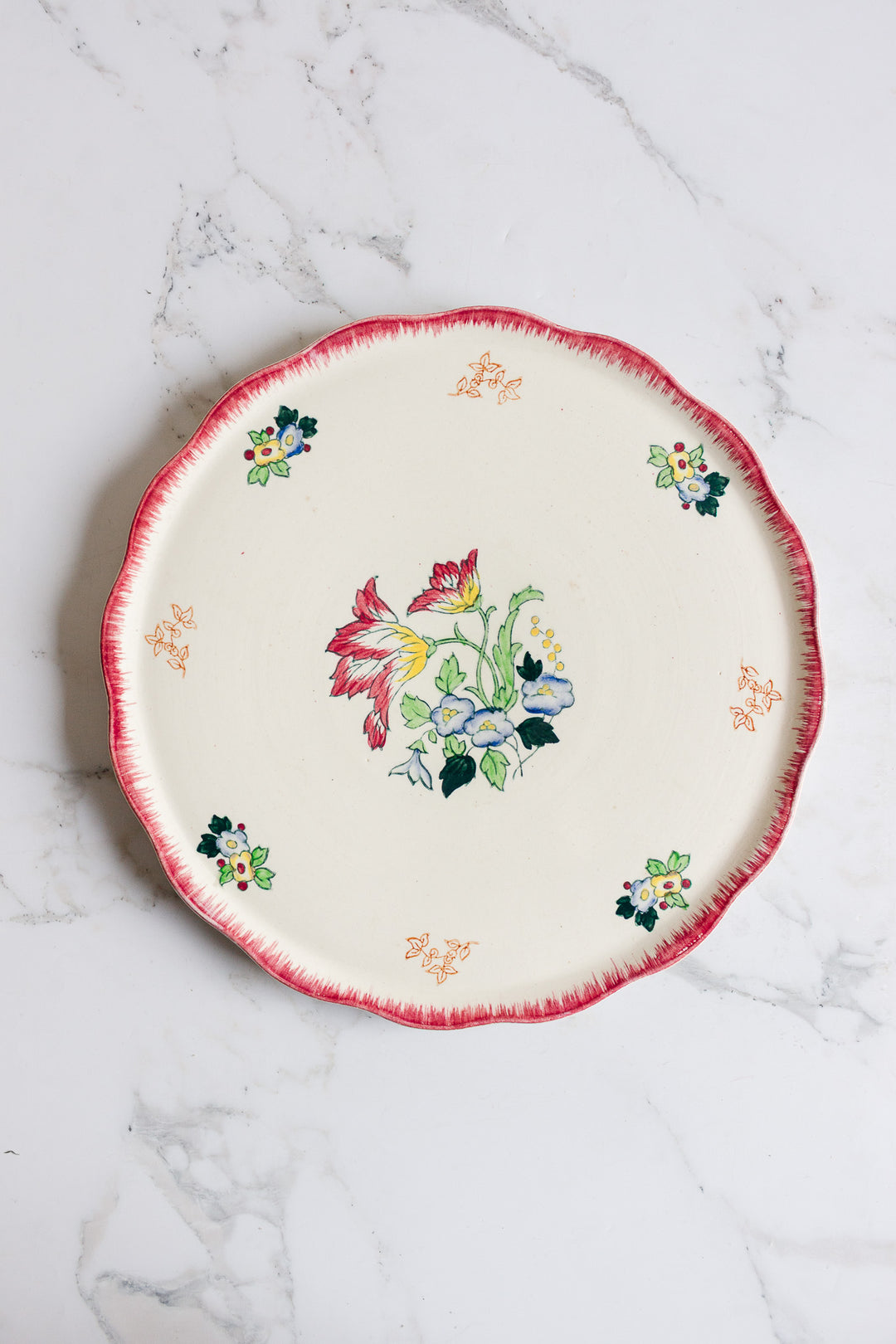 extra large antique french longwy "marseille" platter