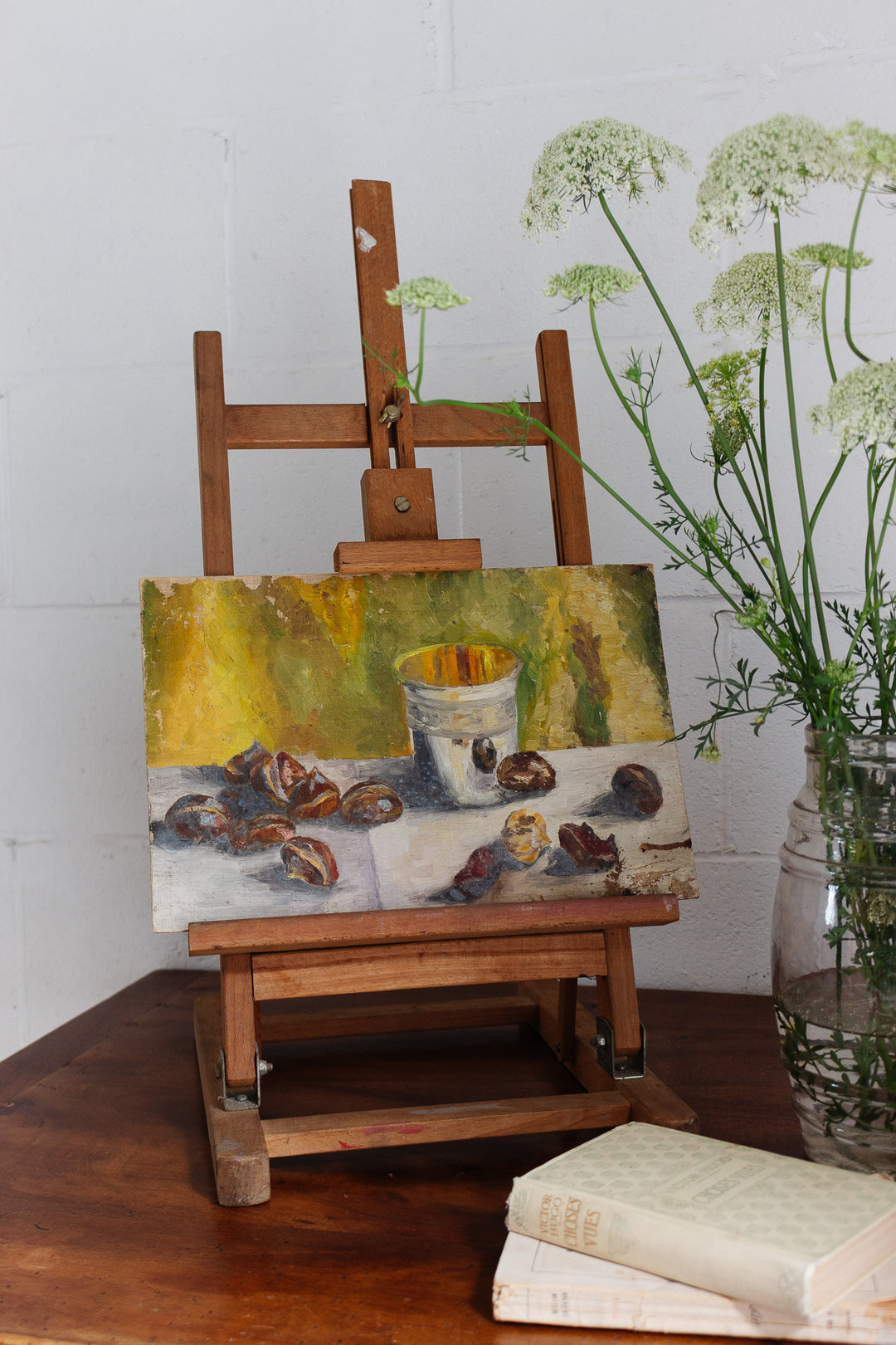 vintage style french h-frame tabletop artist easel