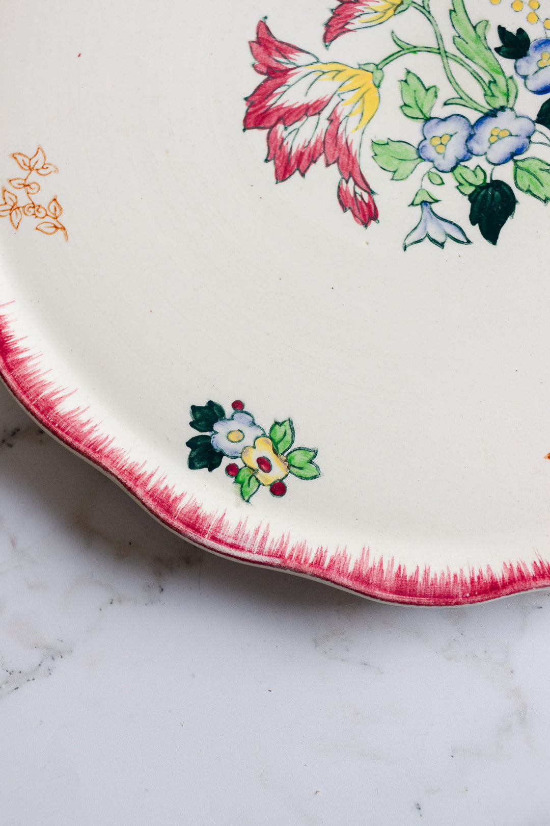extra large antique french longwy "marseille" platter