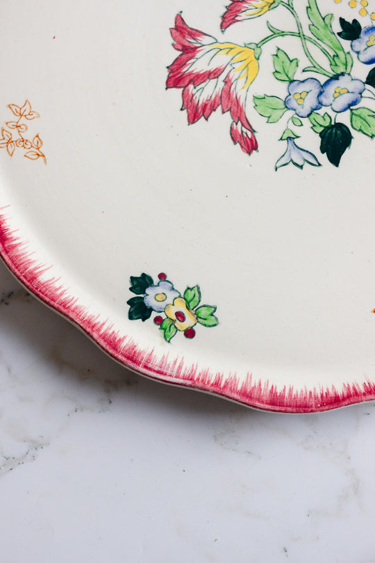 extra large antique french longwy "marseille" platter