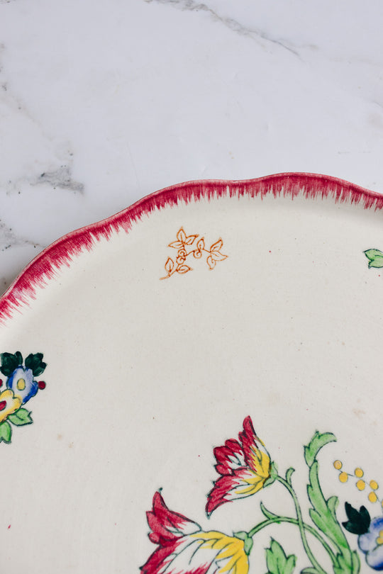 extra large antique french longwy "marseille" platter