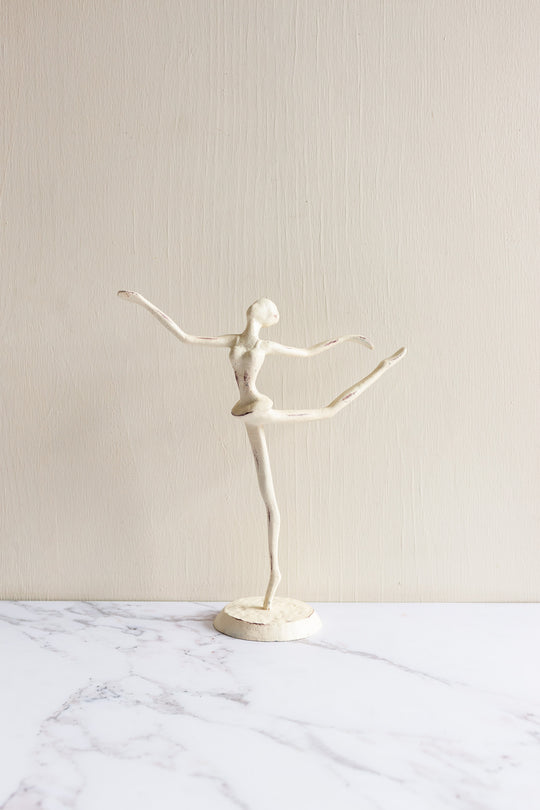 vintage metal ballerina sculpture