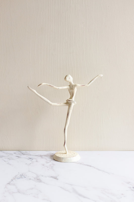 vintage metal ballerina sculpture