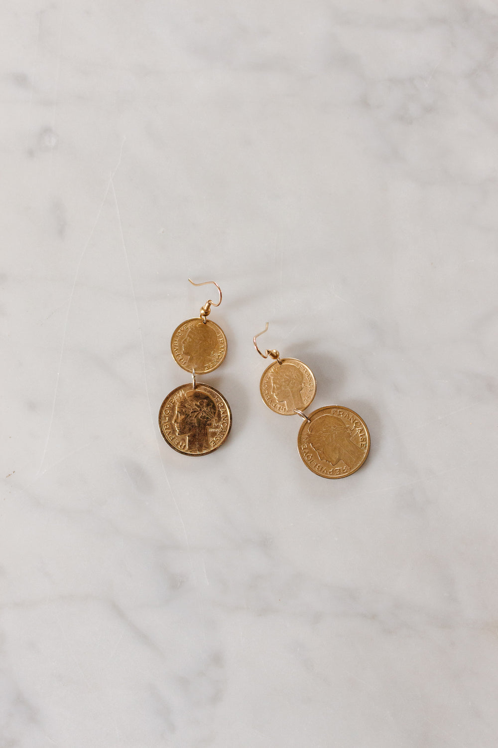 1960s French coin earrings