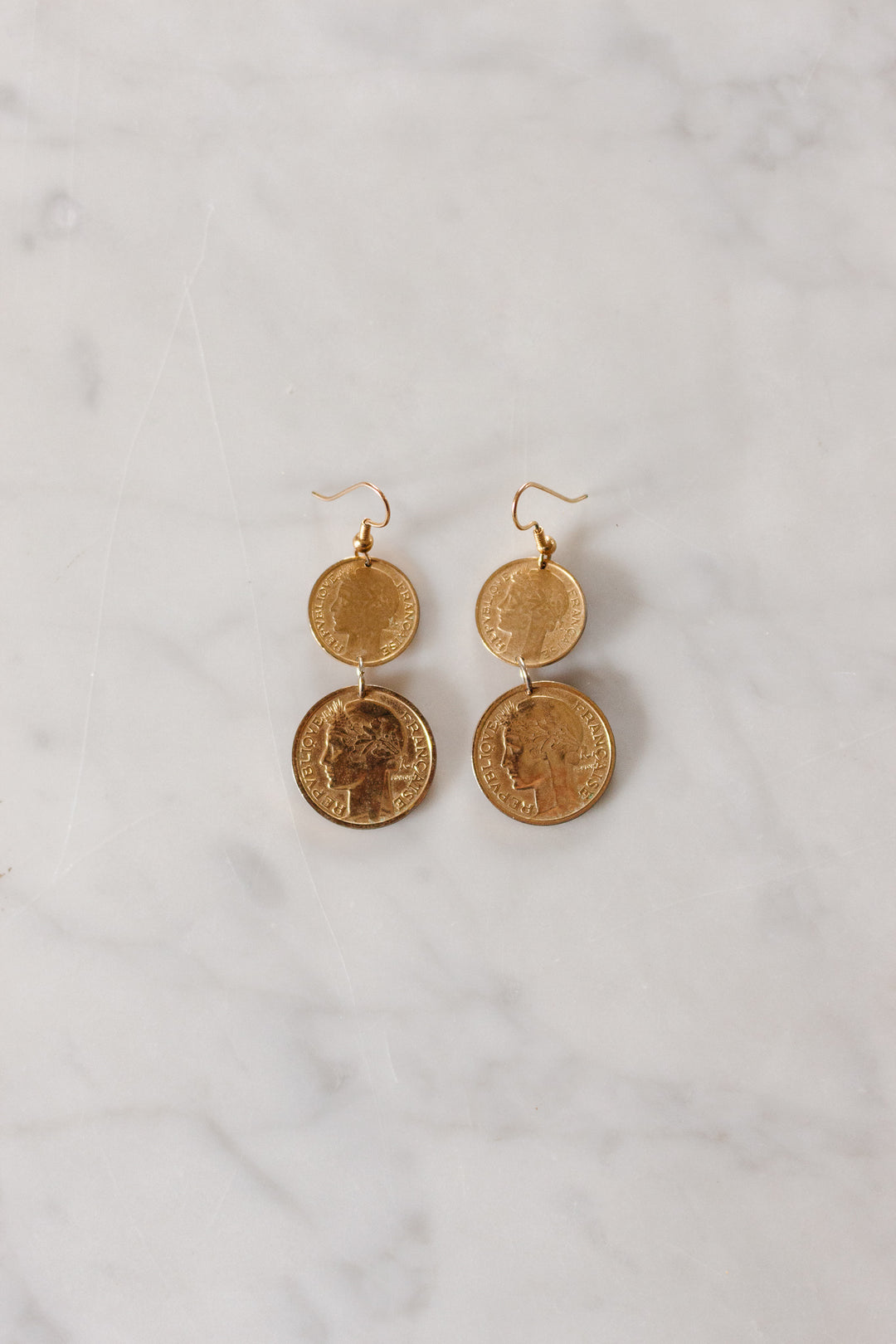 1960s French coin earrings