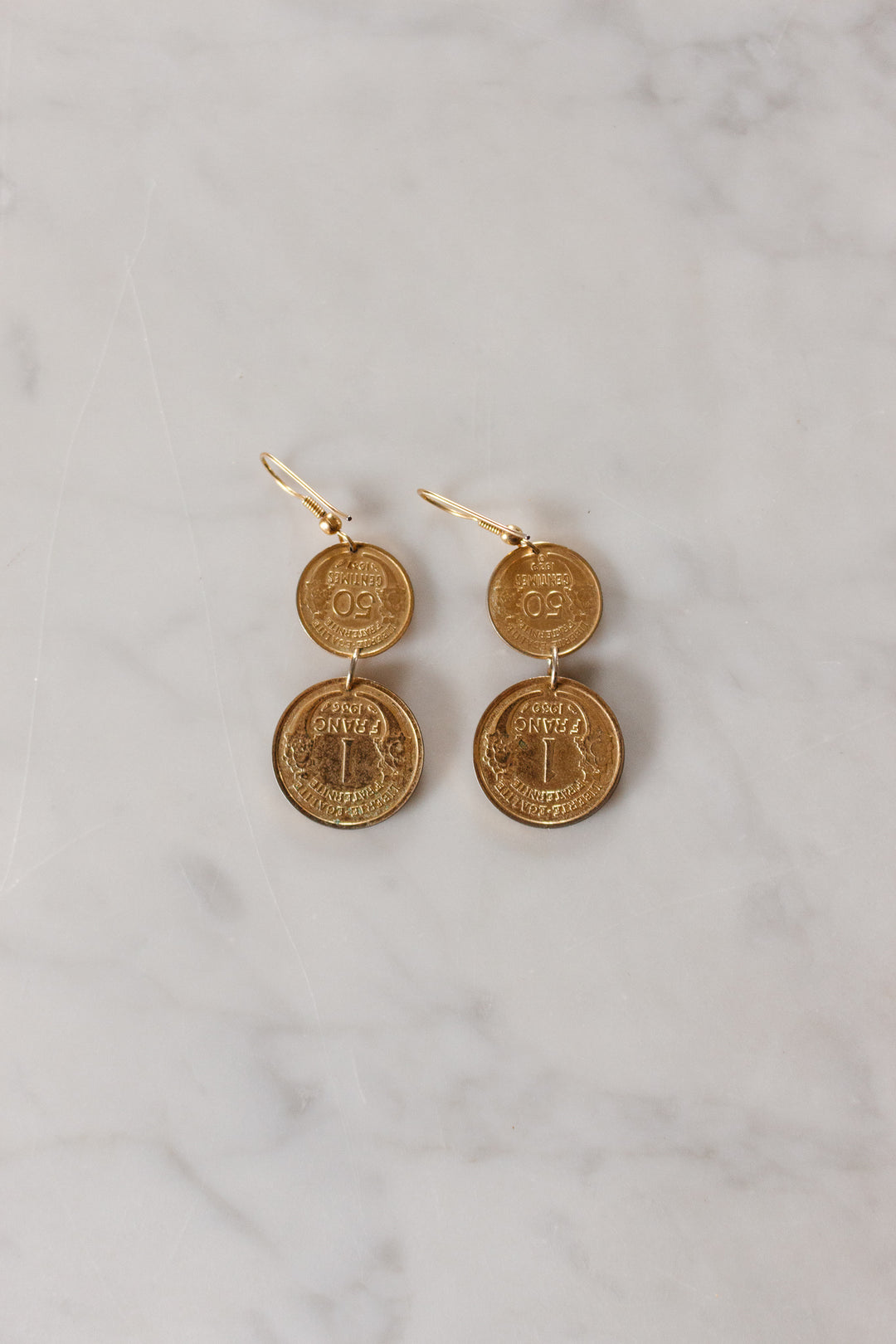 1960s French coin earrings