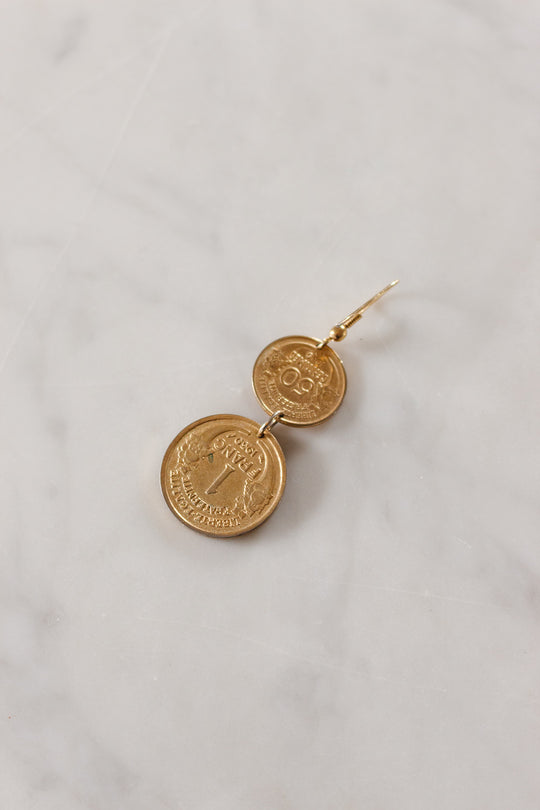 1960s French coin earrings