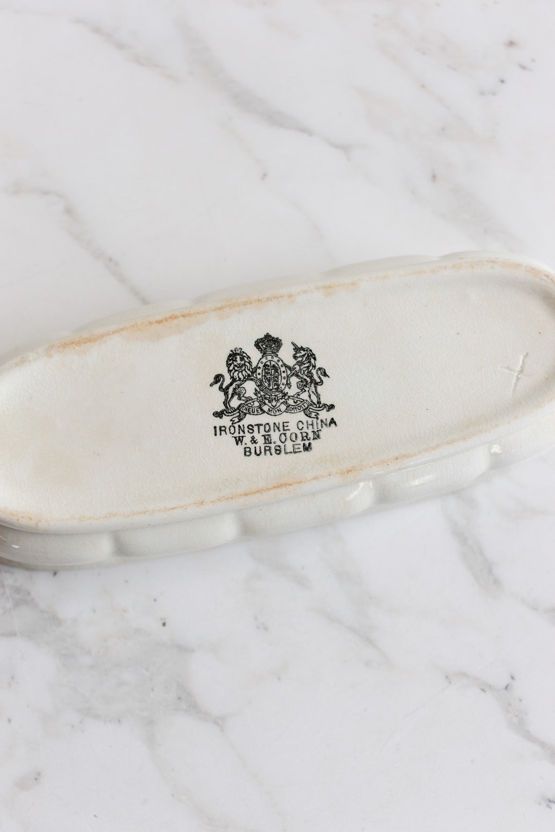 antique english ironstone soap dish