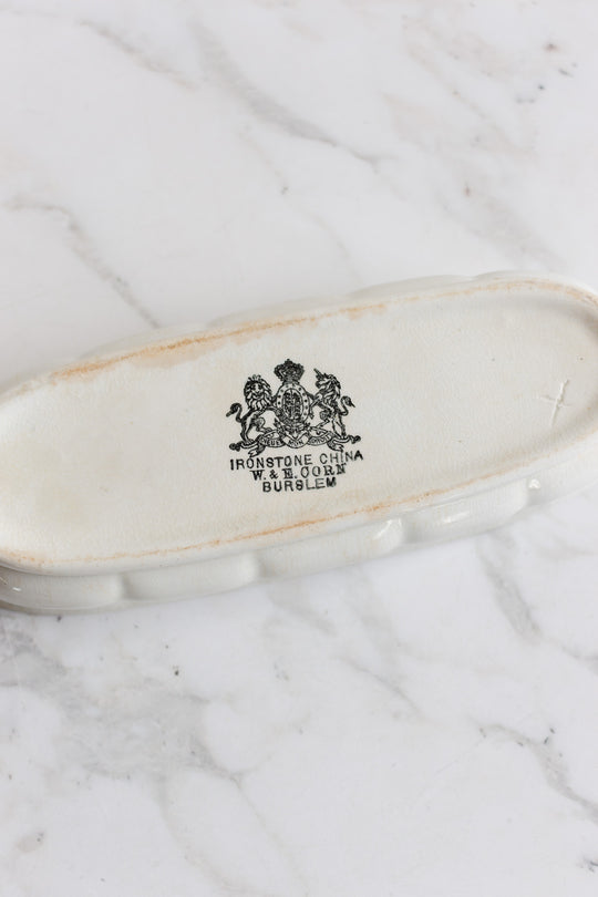 antique english ironstone soap dish
