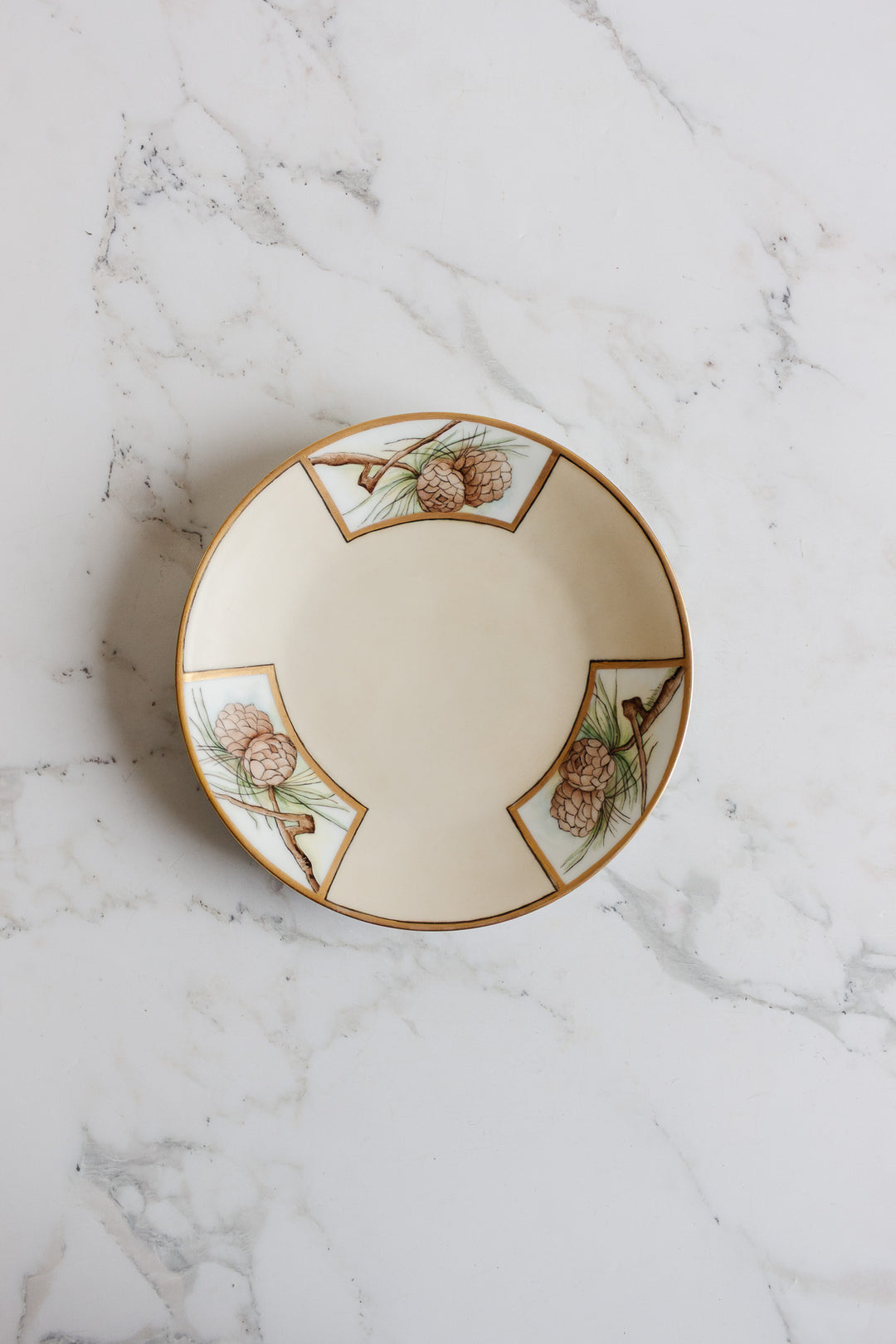 antique german "silesia" pinecone plate
