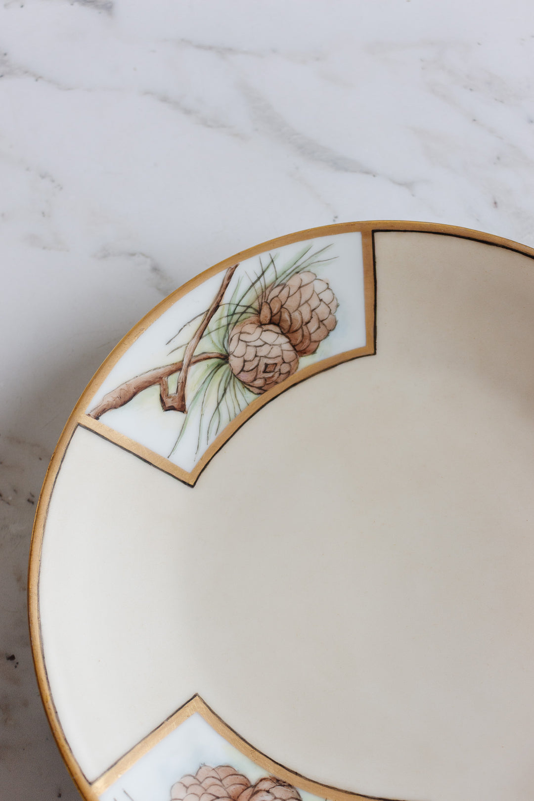 antique german "silesia" pinecone plate