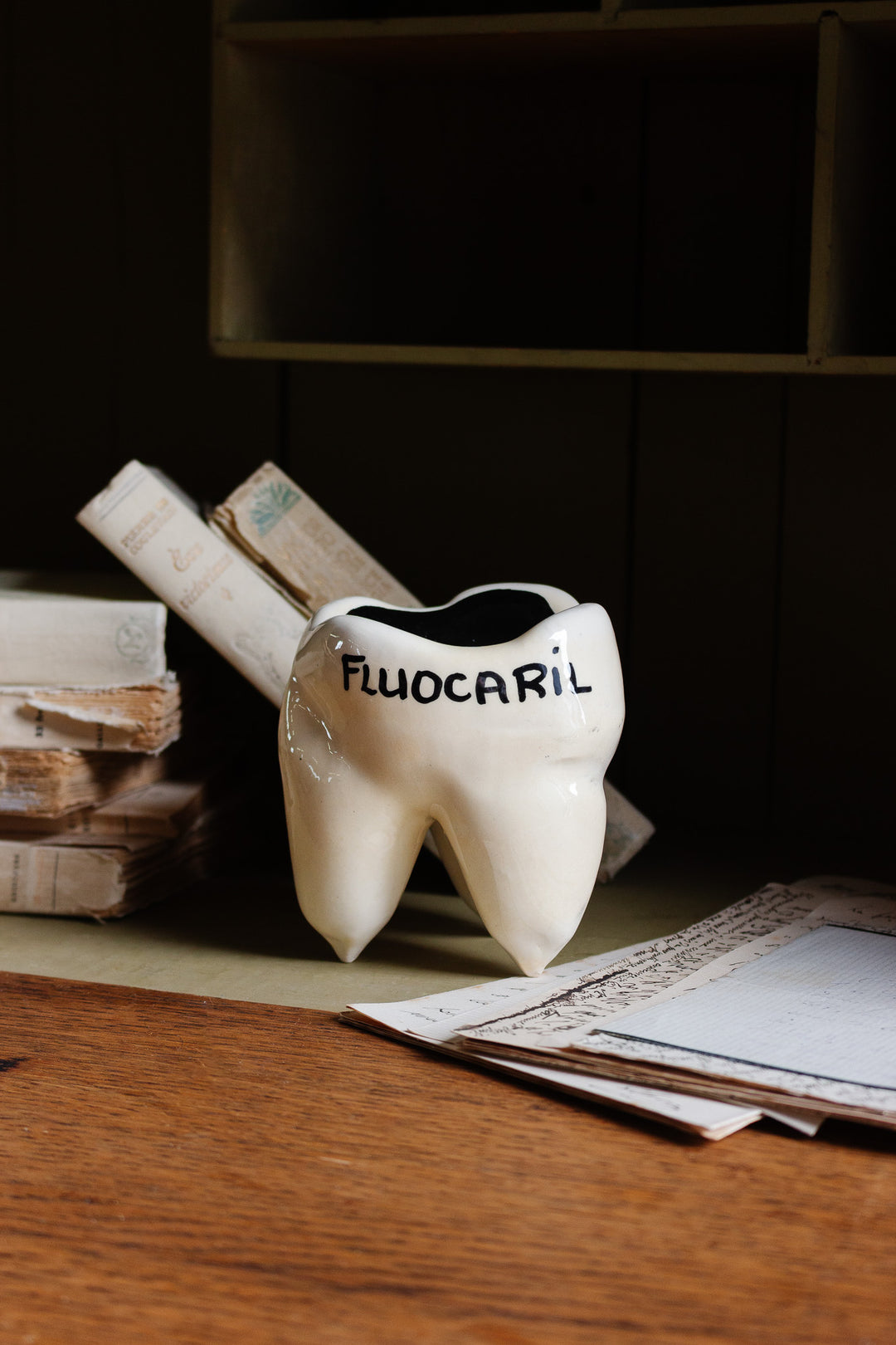 vintage french "fluocaril" promotional tooth advertising piece