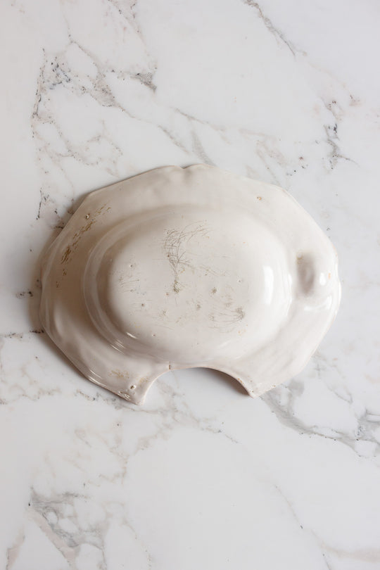 18th century French Nevers faïence French Revolution tin glazed shaving bowl