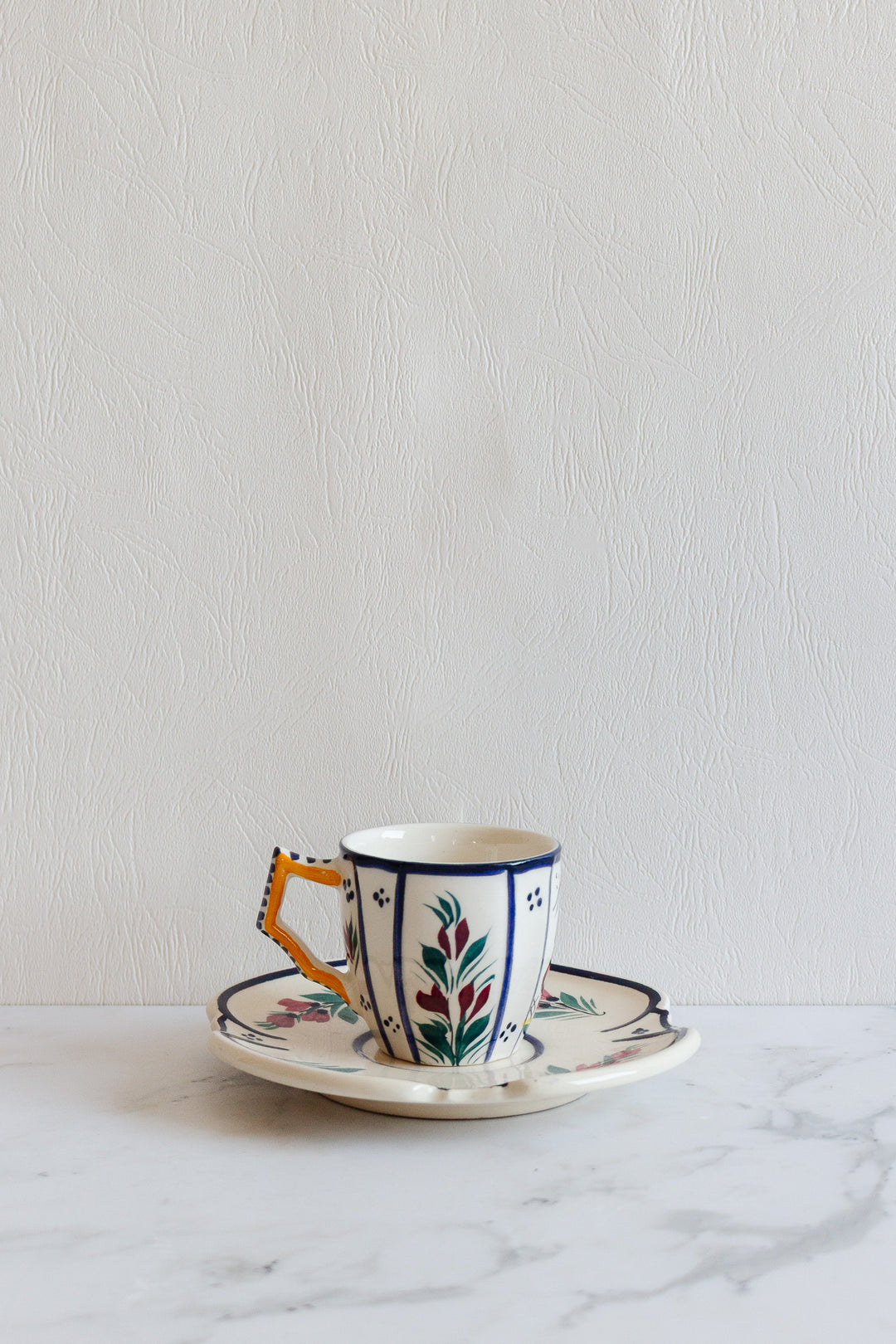 vintage french quimper hand painted demitasse set of 6