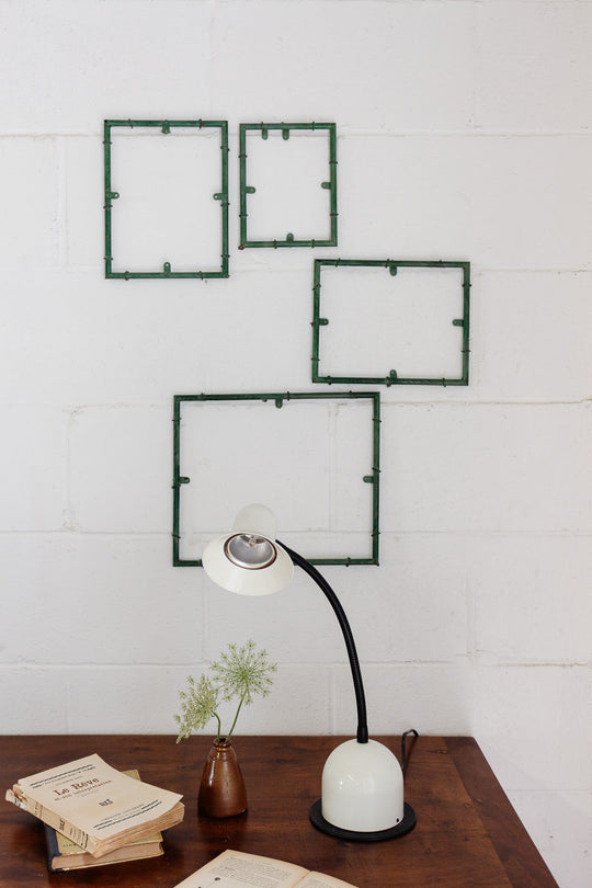 vintage french metal green painted photo frames
