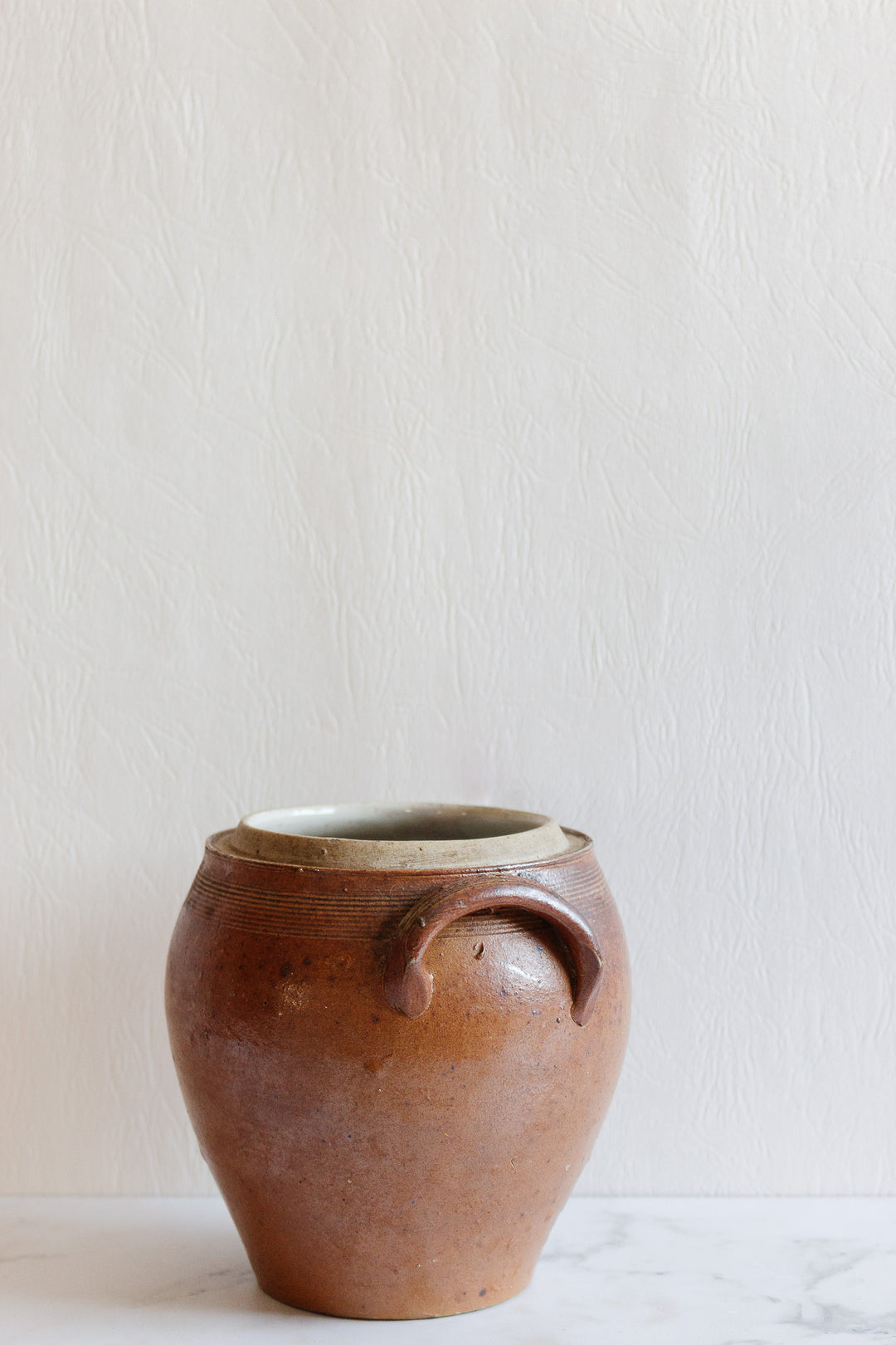 antique french stoneware confit pot, medium