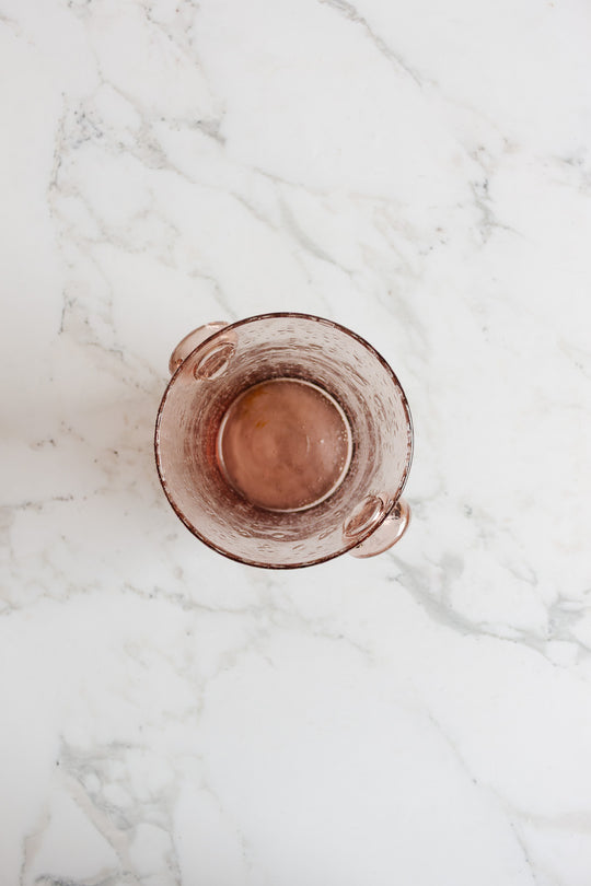 vintage biot hand blown blush ice bucket