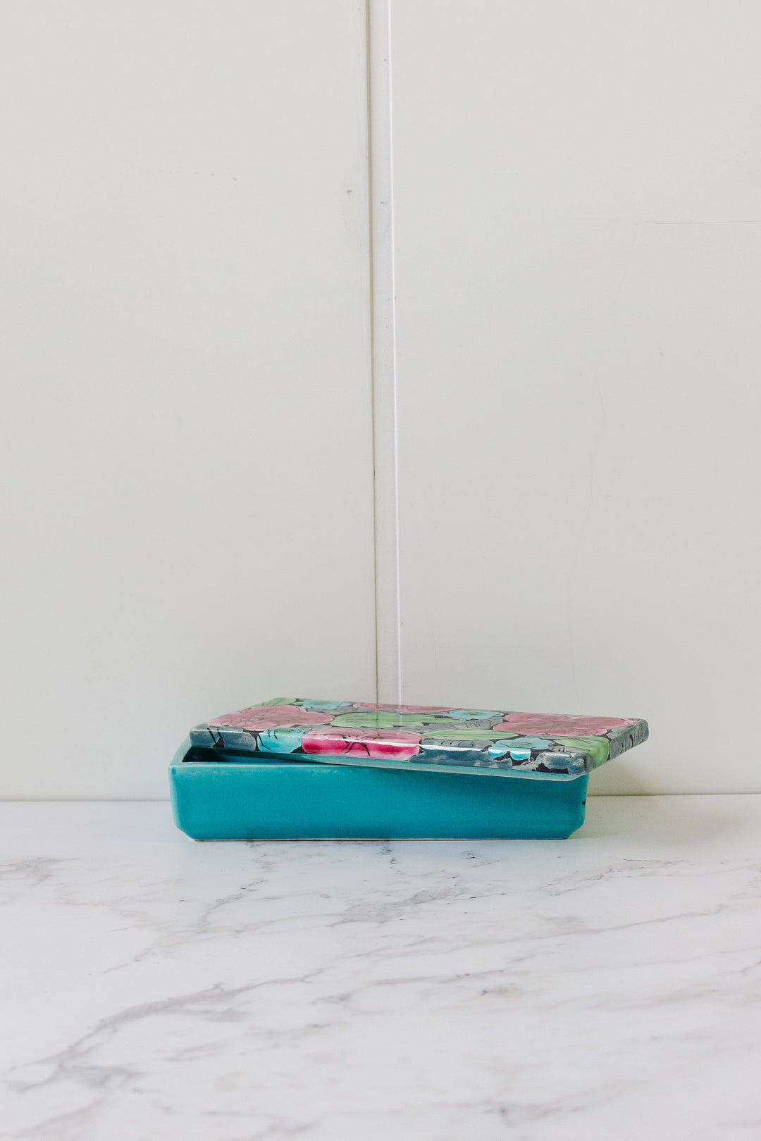 vintage italian hand ceramic painted jewelry box
