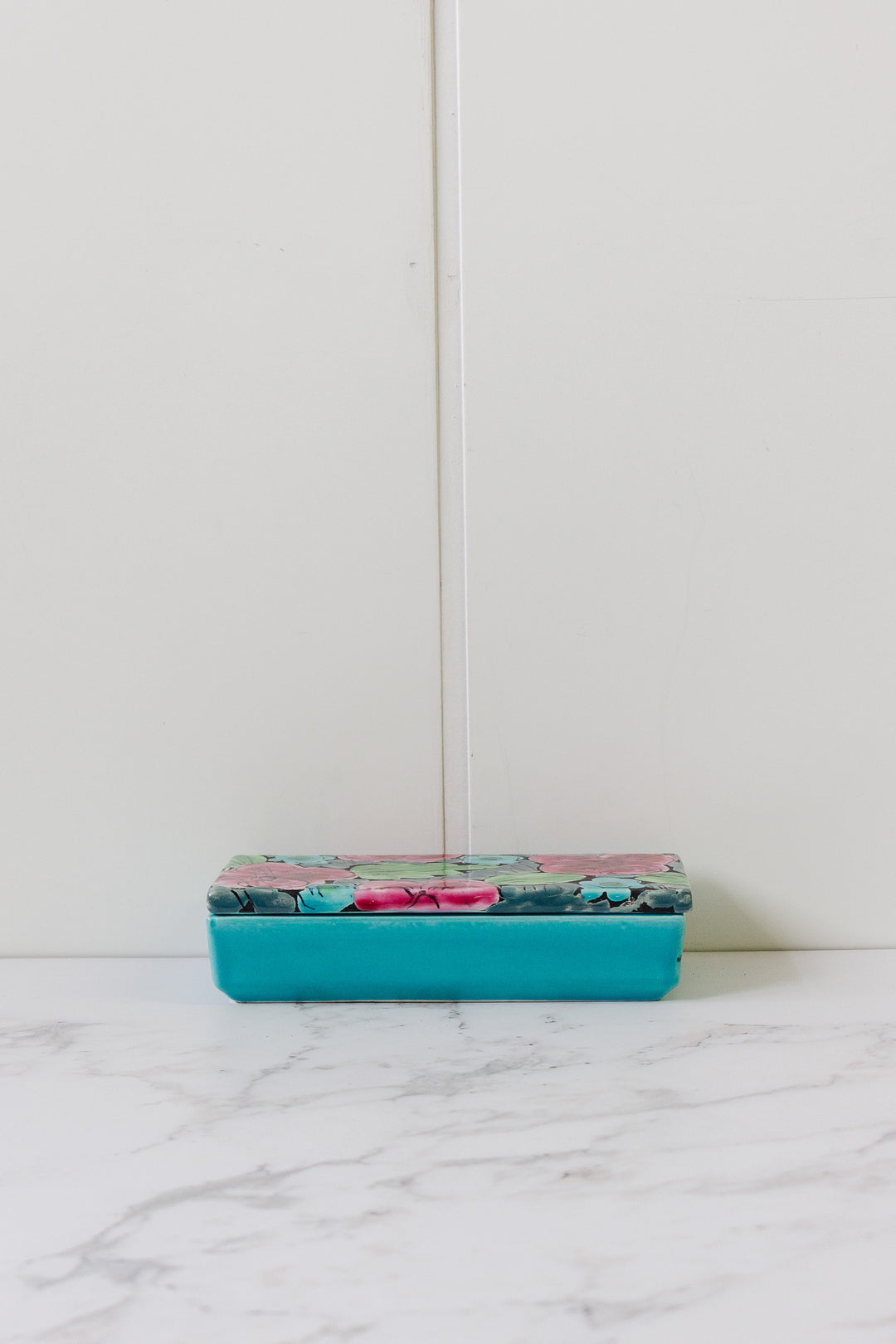 vintage italian hand ceramic painted jewelry box