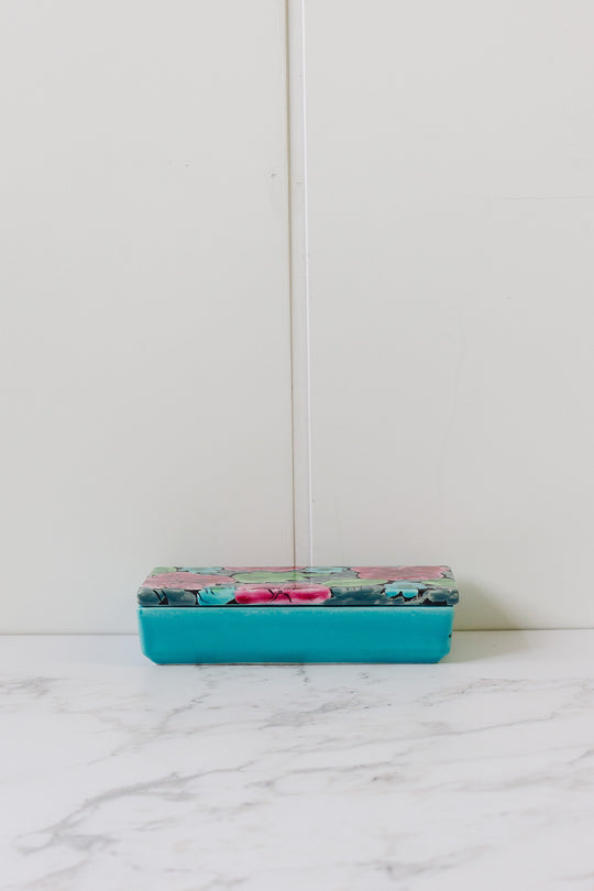 vintage italian hand ceramic painted jewelry box