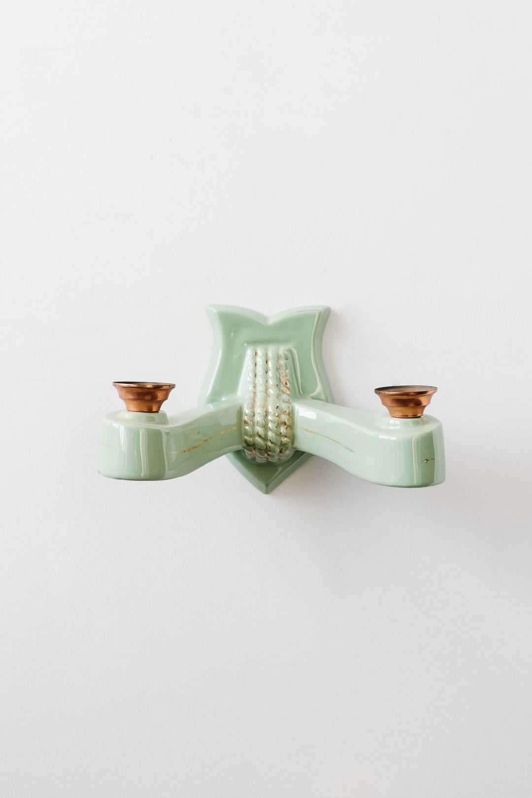 art deco french celadon green porcelain wall sconce