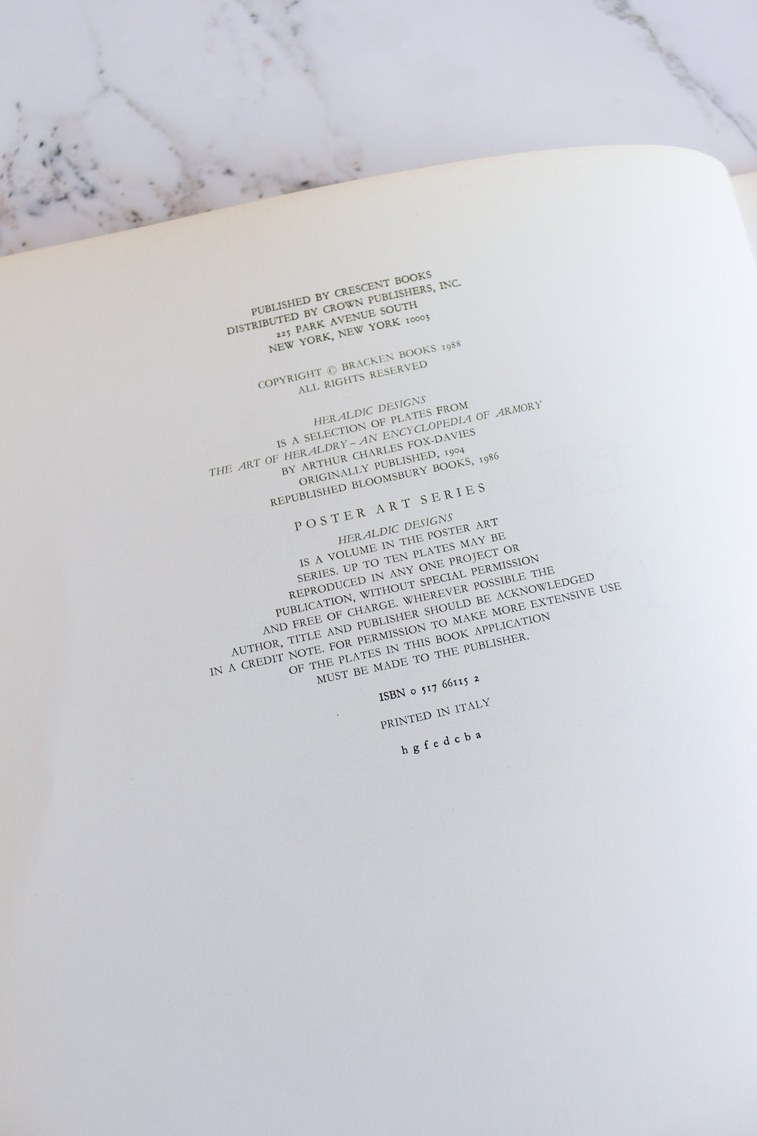 vintage coffee table book, "Heraldic designs"