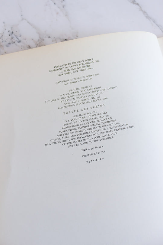 vintage coffee table book, "Heraldic designs"