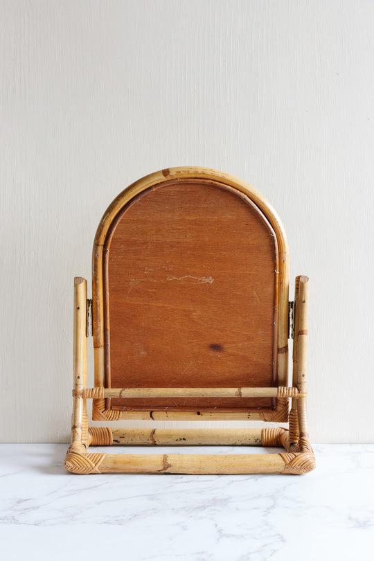 vintage french table top bamboo vanity mirror