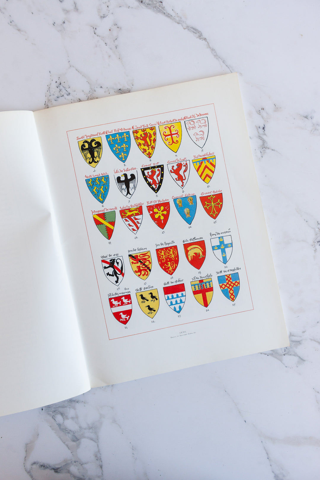 vintage coffee table book, "Heraldic designs"