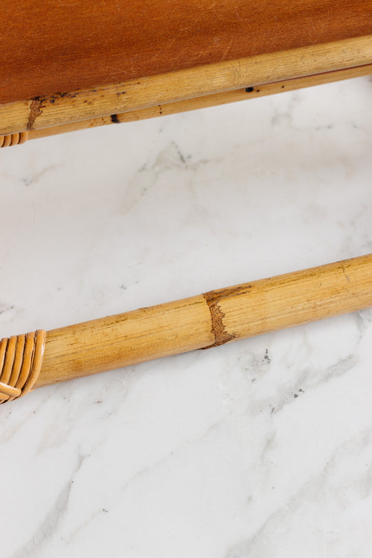 vintage french table top bamboo vanity mirror