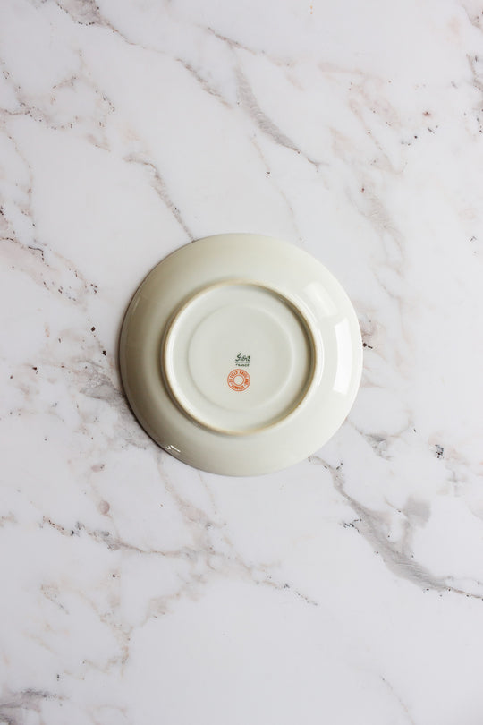 pair of antique limoges handpainted blue and gold teacups