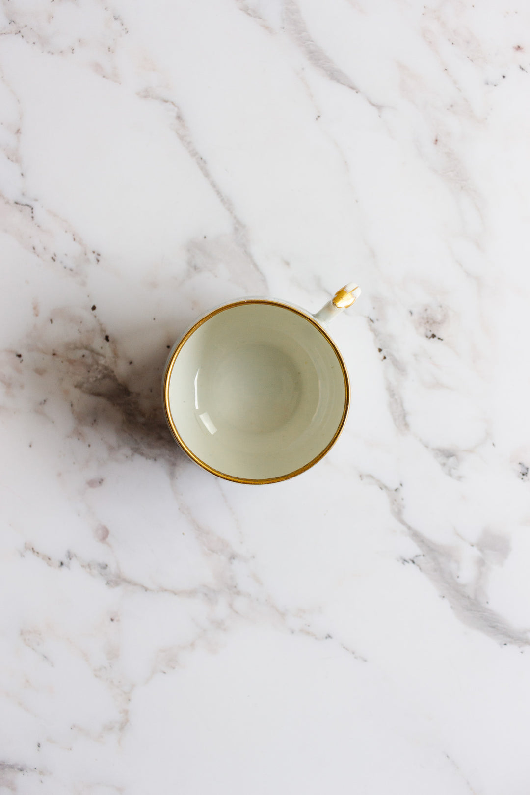 pair of antique limoges handpainted blue and gold teacups