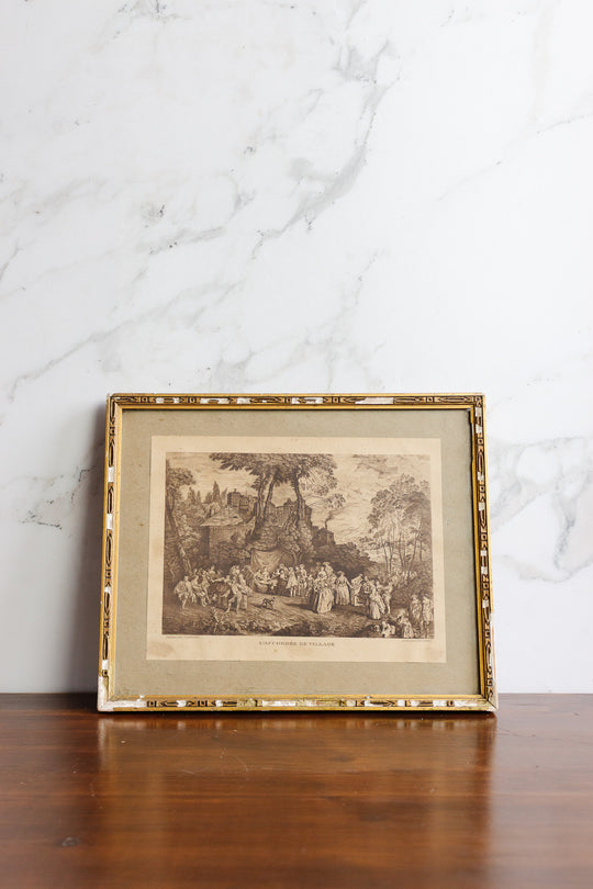 framed engraving — "la promenade publique" after Philibert-Louis Debucourt, 1792