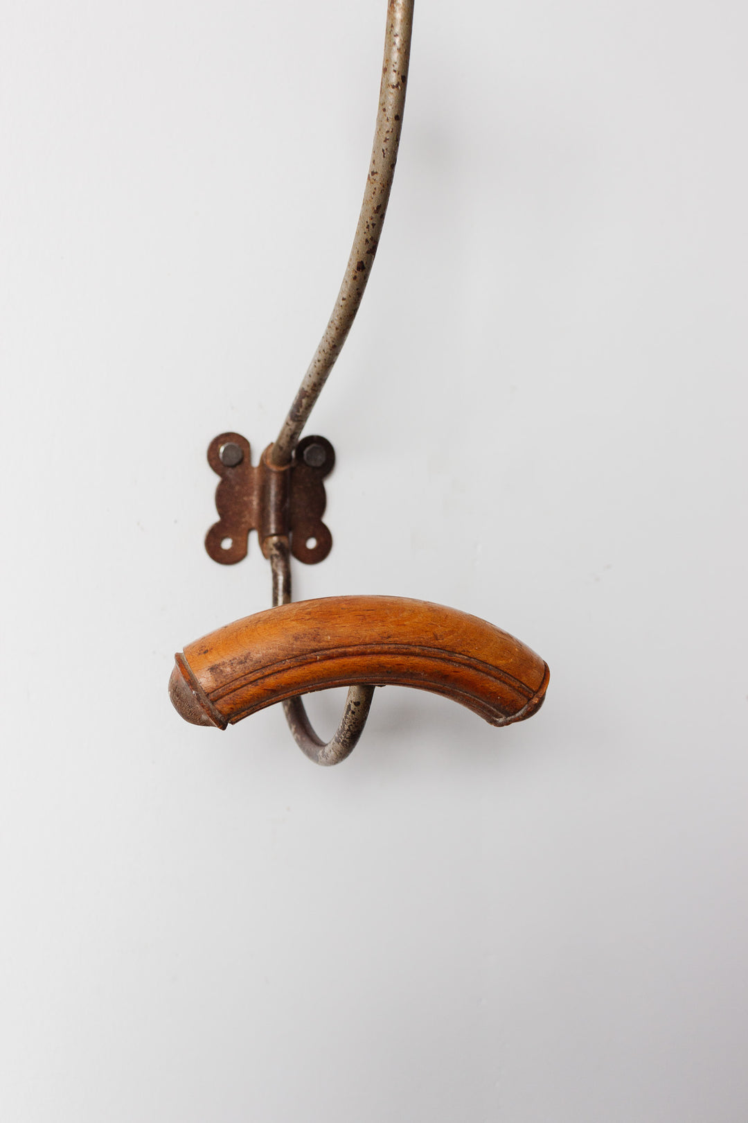 antique french wood and cast iron coat hook i