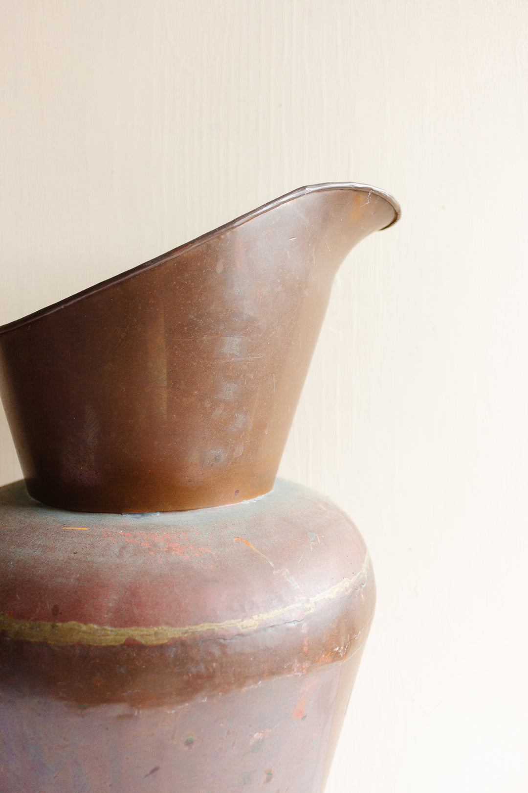 vintage French extra large copper pitcher