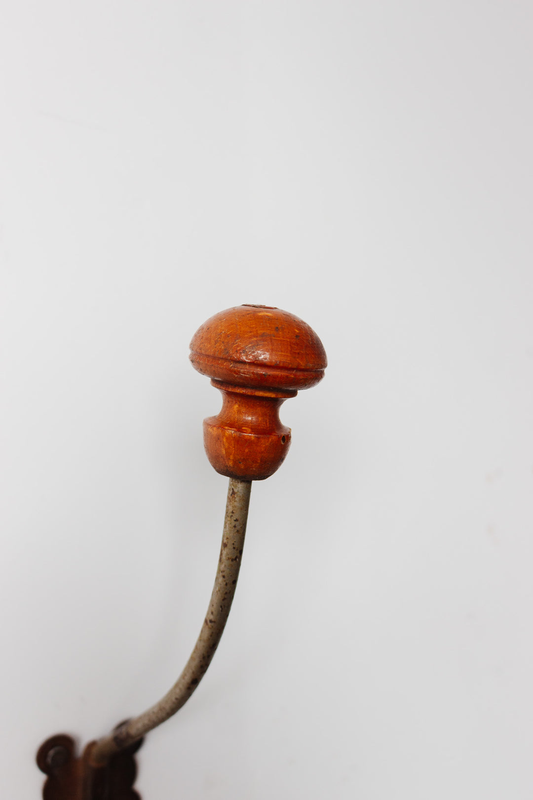 antique french wood and cast iron coat hook i