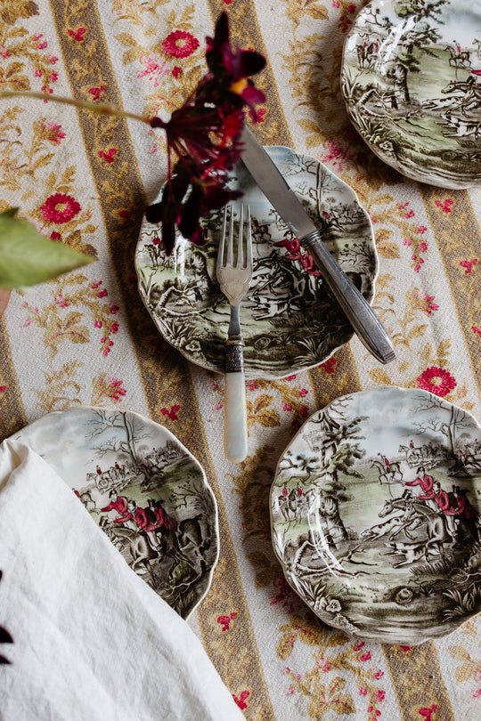 vintage johnson brothers "tally ho" bread plates