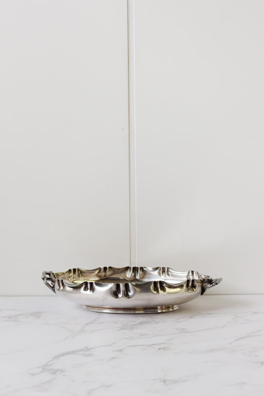 art deco french silver serving dish