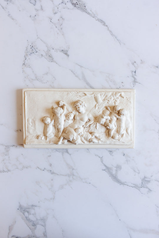 vintage bas relief plaster sculpture
