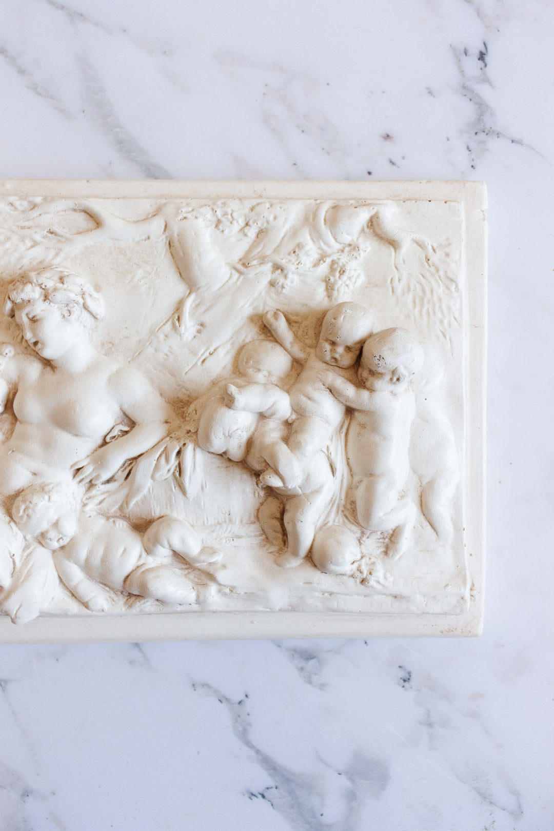 vintage bas relief plaster sculpture
