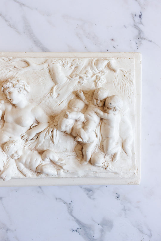 vintage bas relief plaster sculpture