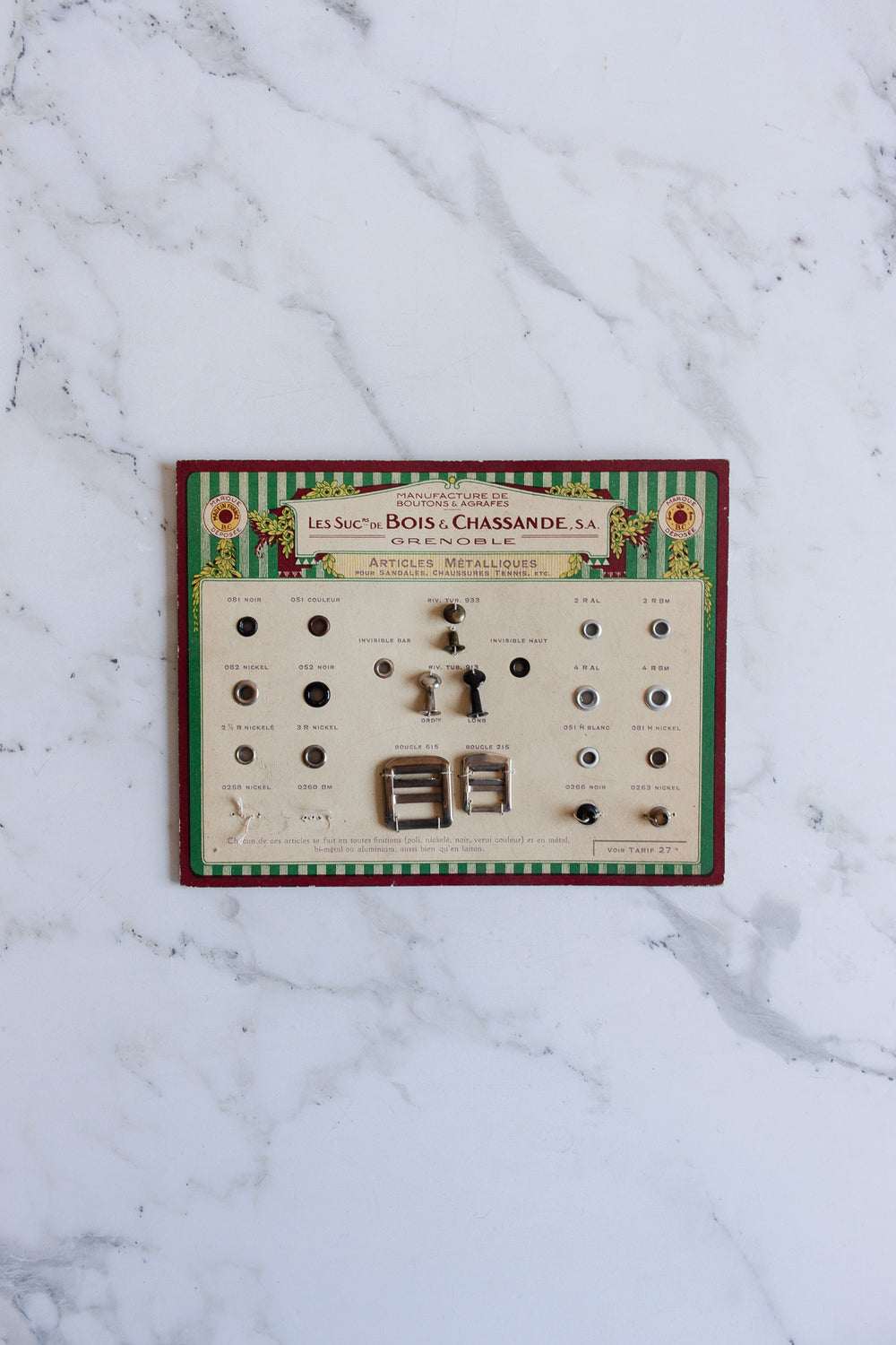 vintage french les suc de bois & chassande salesman's sample card